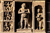 The great Chola temples of Tamil Nadu - The Nataraja temple of Chidambaram. The East Gopura. Details of the panels with dance postures. 